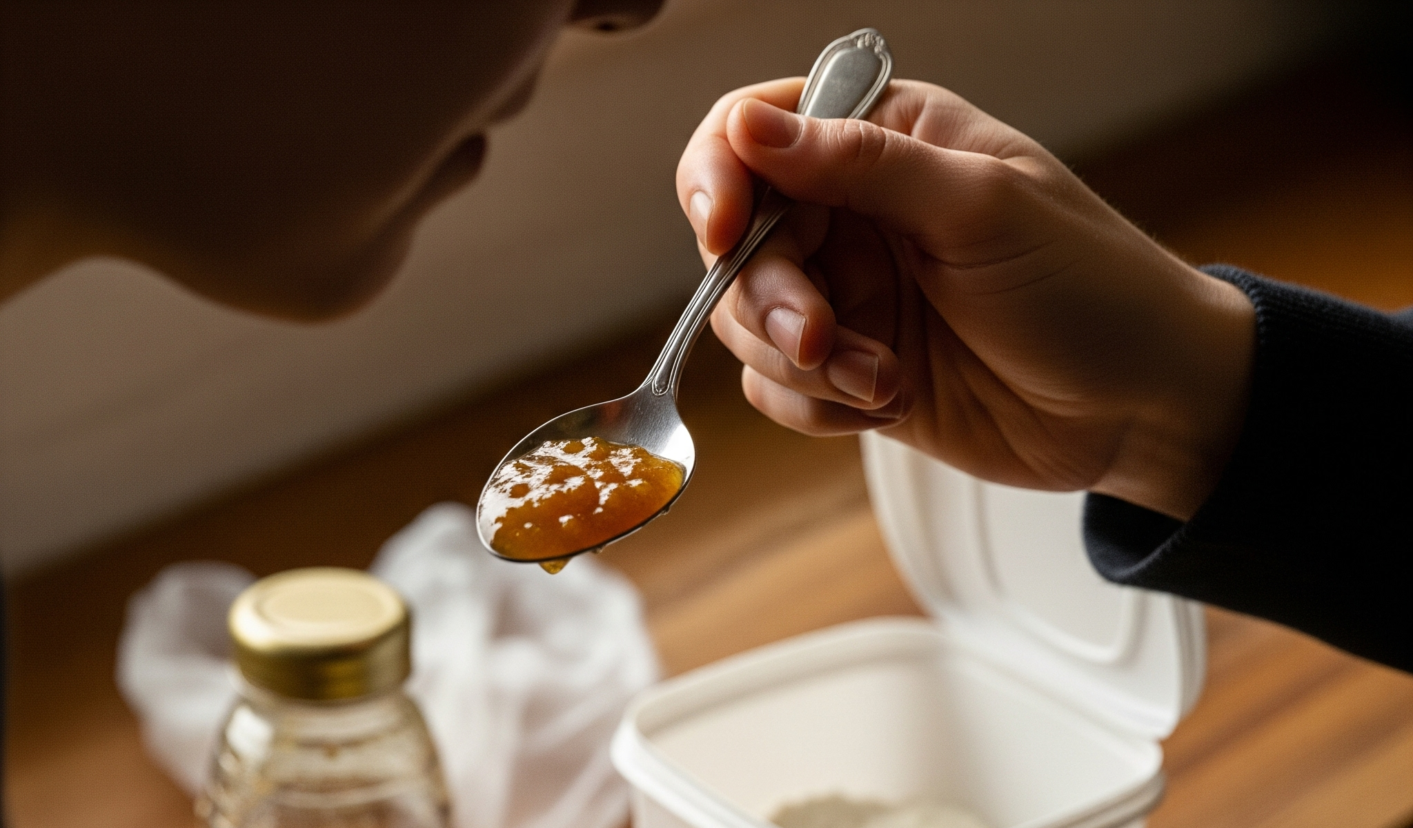 Ayurvedic flour, ghee, and honey remedy for back pain helping reduce inflammation and support healthy spinal movement