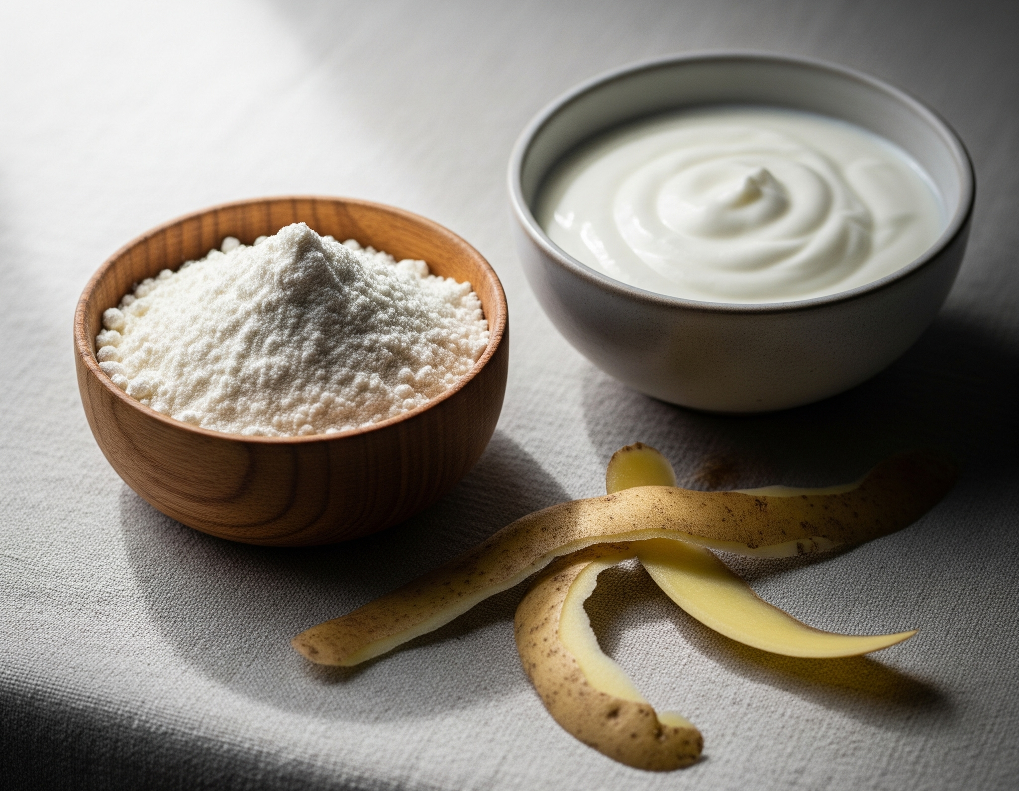 Natural ingredients like yogurt, rice flour, and banana peel for reducing pigmentation and dark spots