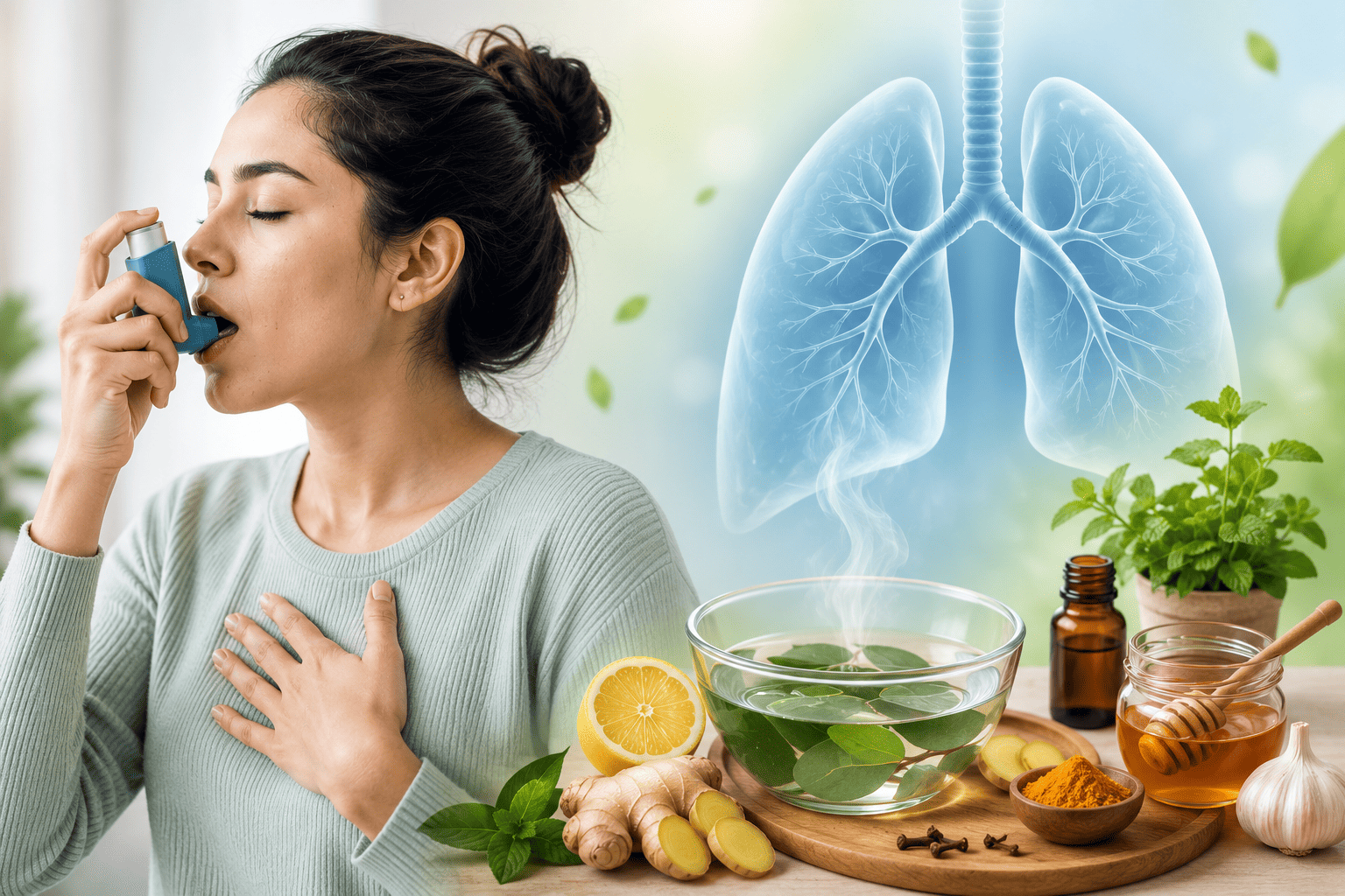 An asthma attack triggered by allergens causing chest tightness, coughing, and breathing trouble requiring natural relief and proper care