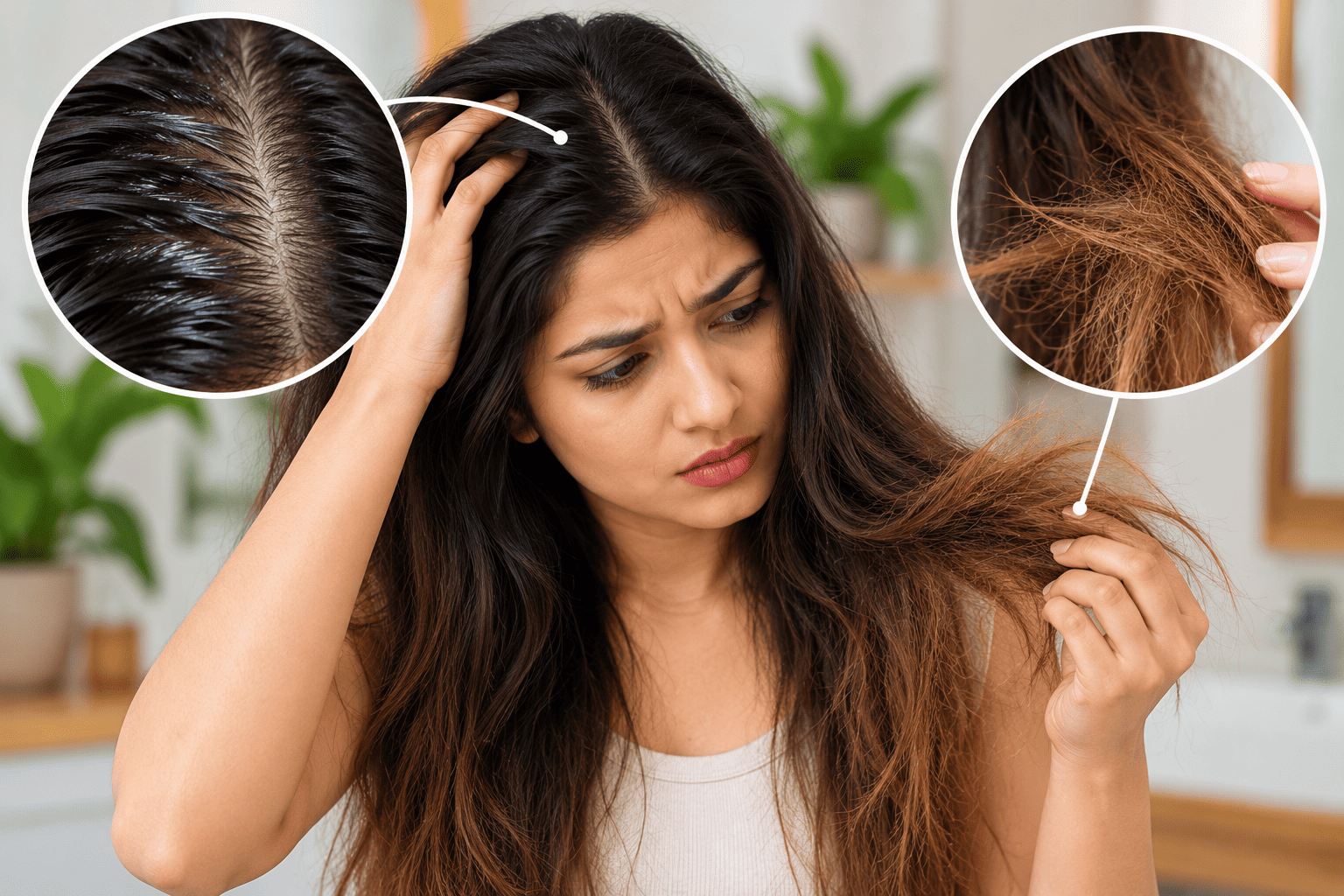 Oily Scalp and Dry Hair: Causes, Care Routine & Natural Tips